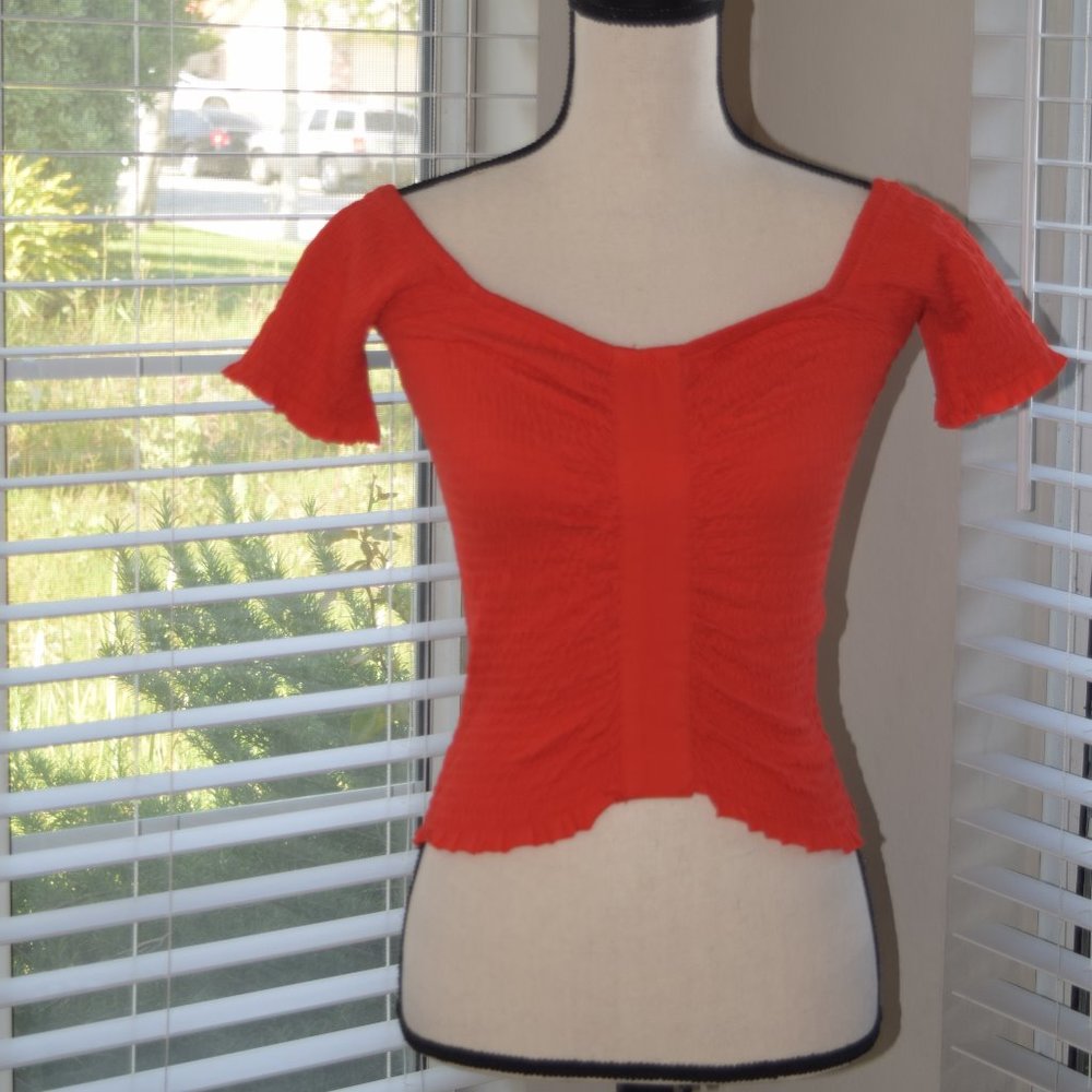 BP Nordstrom Ruffled Short Sleeve Top